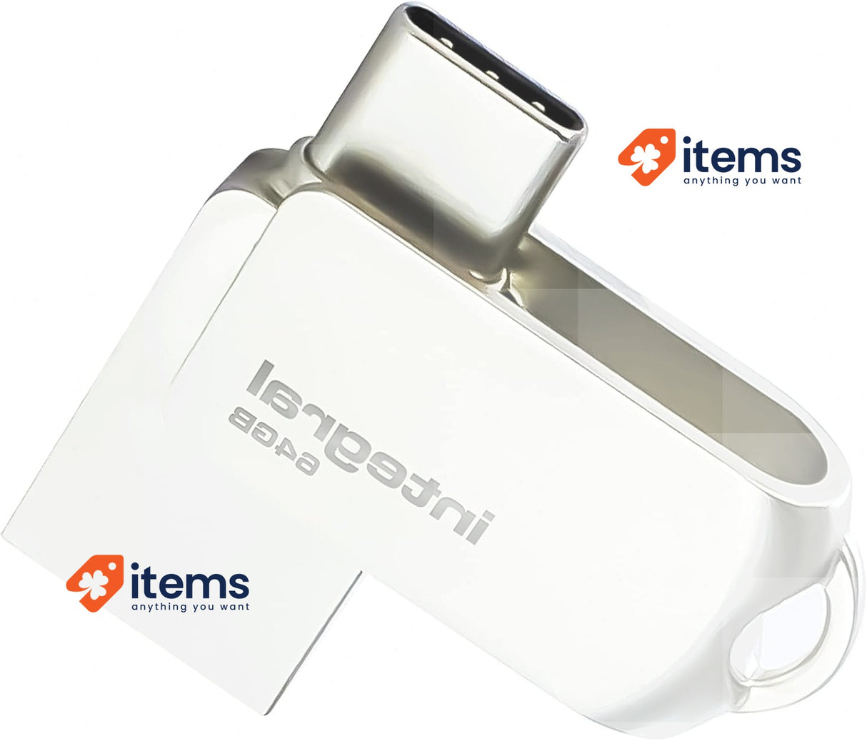 Integral 64GB 360-Dual USB 3.2 Gen 1 Type C and Type A Flash Drive
