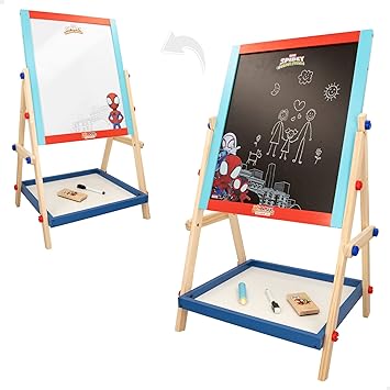 WOOMAX 48757 Spidey Amazing Friends Wooden 2 Sides Easel Board - Multi-Colour