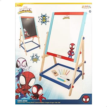 WOOMAX 48757 Spidey Amazing Friends Wooden 2 Sides Easel Board - Multi-Colour