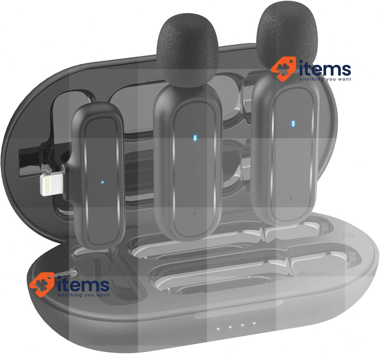 Gimpro Microphone with Charging Case Black MC1X(A) or Vlog Tiktok -iPad-iPhone