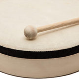 World Rhythm HD-6-BK Hand Drum - Beater Included - Authentic Goatskin Head