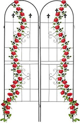 Relaxdays Garden Trellis Set of 2 180 x 50 cm Metal Support for Climbing Plants