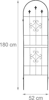 Relaxdays Garden Trellis Set of 2 180 x 50 cm Metal Support for Climbing Plants