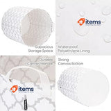 Sea Team 19.7in Cotton Fabric Folding Laundry Hamper Bucket/Basket, Waterproof