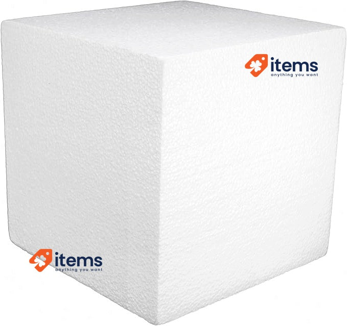 DecoPorex – Polystyrene Foam Block or Cube 20x20x20cm 1 Unit White