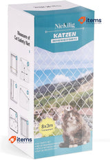 NieKilig Protective Balcony Net No Drilling 8x3m Transparent Cat Protective Net