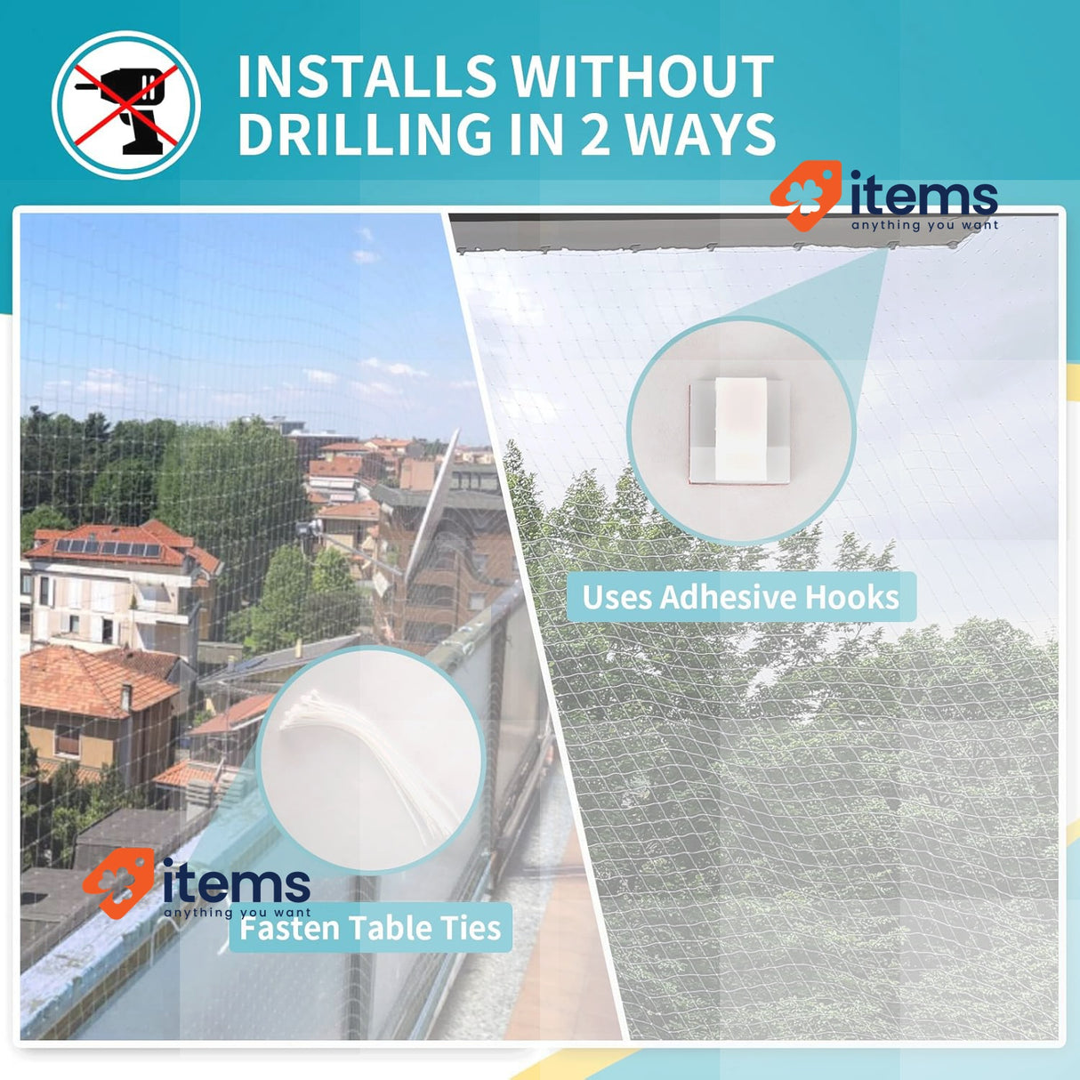 NieKilig Protective Balcony Net No Drilling 8x3m Transparent Cat Protective Net