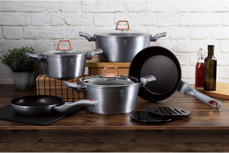 Berlinger Haus Moonlight Induction Cookware Set of 10 Pieces Grey