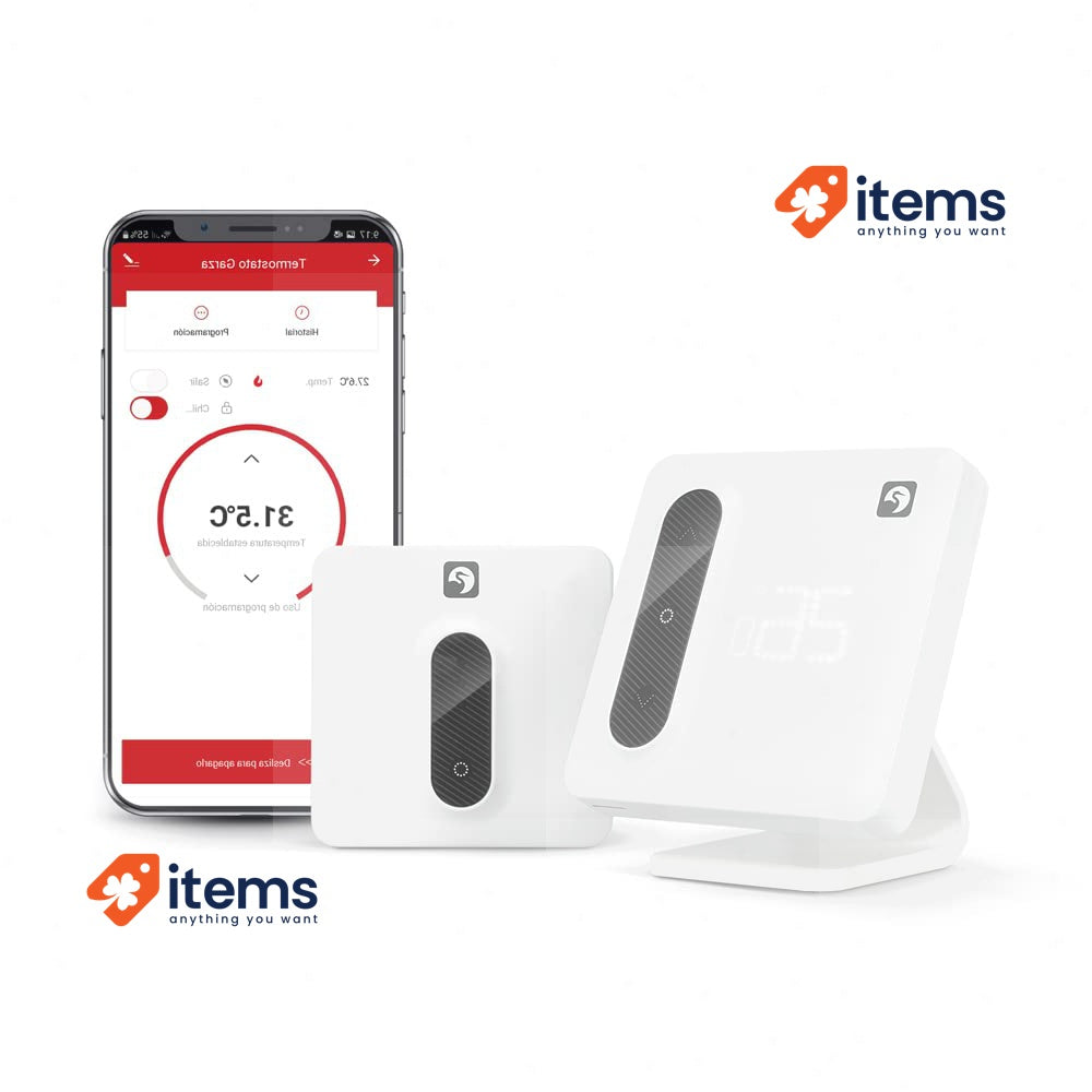 Garza Smart Wi-Fi Thermostat for Boiler & Heater with Adapter White, 100x100x19