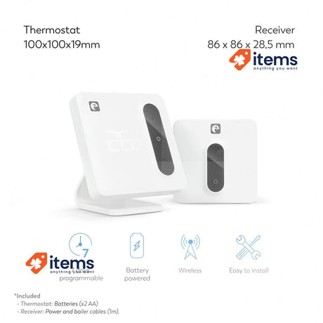 Garza Smart Wi-Fi Thermostat for Boiler & Heater with Adapter White, 100x100x19