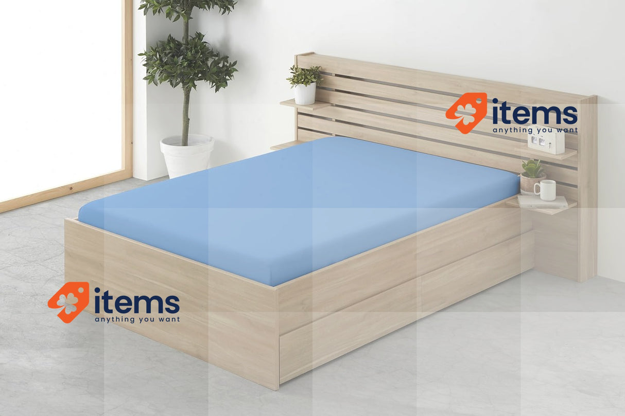 Degrees Home Collection Fiited Sheet Blue Microfiber 150 x 190 x 33 Adjustable
