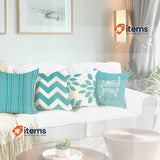 ZWJD Cushion Cover 50 X Cm Blue Set Decorative Covers Outdoor Linen Sofa 50 cm