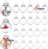YeahBoom 20 x Clear Plastic Fillable DIY Christmas Baubles, 6 cm