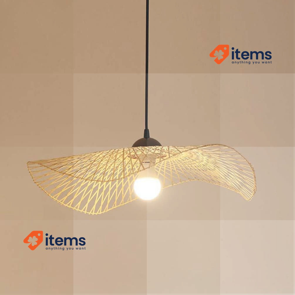 OSALADI Pendant Light Boho Rattan Pendant Lamps Hand Woven Natural