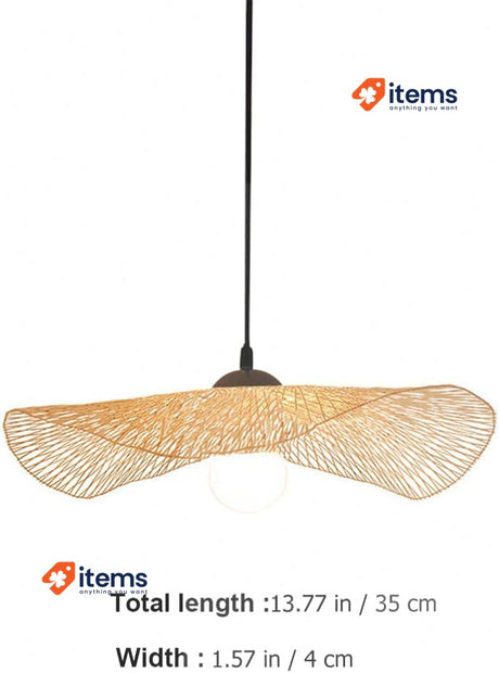 OSALADI Pendant Light Boho Rattan Pendant Lamps Hand Woven Natural