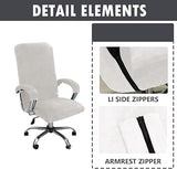 LIFEDX Velvet Plush Office Chair Cover with Armrest XL