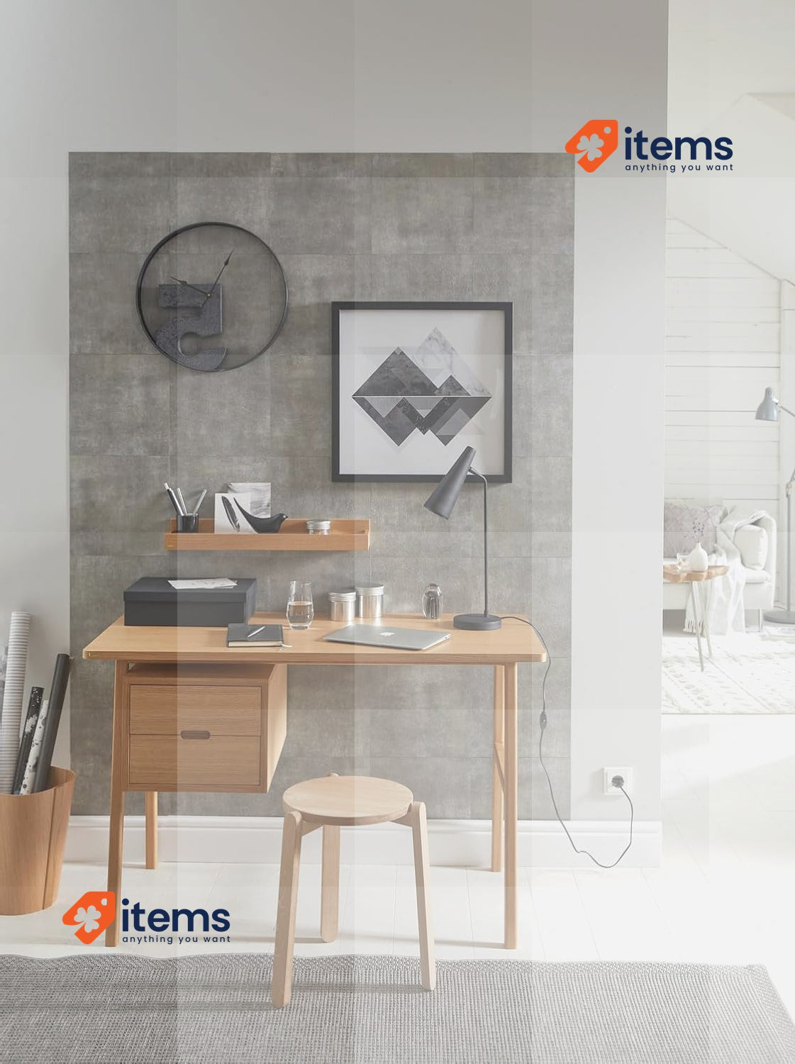 d-c-fix PVC Wall Panels Solid Concrete 30.5 x 30.5 cm Pack Of 6 Easy To Install