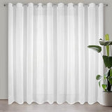 Eurofirany LUCY Voile Curtain, Sheer Curtain with Rufflette Tape White