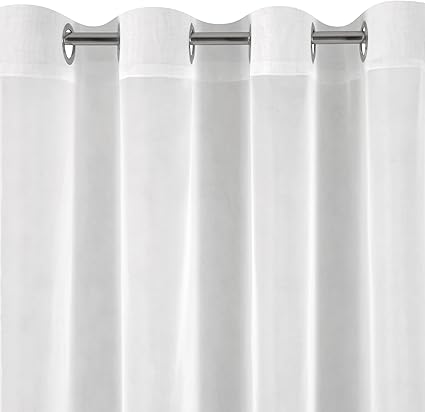 Eurofirany LUCY Voile Curtain, Sheer Curtain with Rufflette Tape White