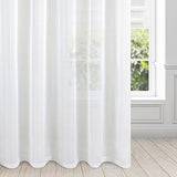 Eurofirany LUCY Voile Curtain, Sheer Curtain with Rufflette Tape White