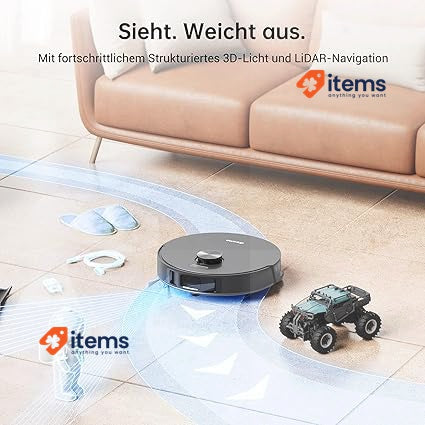 dreame L10s Pro Robot Vacuum Cleaner Washer 2 in 1 Grey Sans Noir