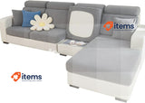 Showy Sofa Cushion Covers- High Stretch Cover (Chaise Cover, Weave Grey) Seat