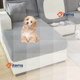 Showy Sofa Cushion Covers- High Stretch Cover (Chaise Cover, Weave Grey) Seat