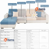 Showy Sofa Cushion Covers- High Stretch Cover (Chaise Cover, Weave Grey) Seat