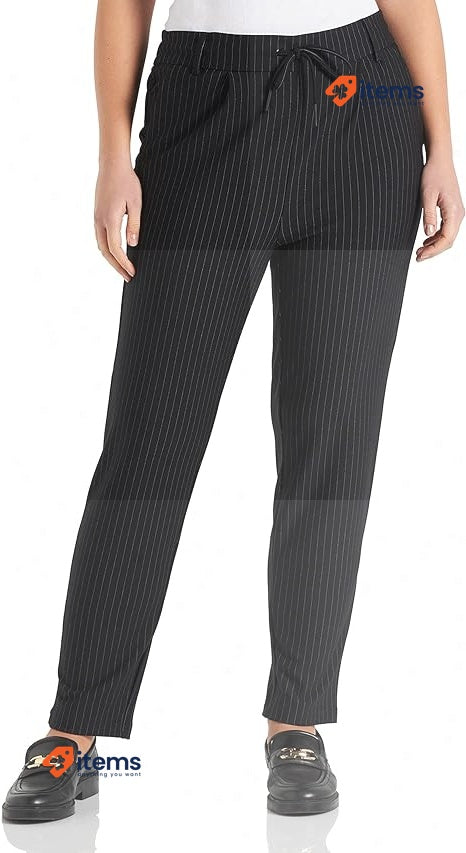 ONLY CARMAKOMA Women's Cargoldtrash Pant Noos Black Stripes Pinstripe 48W/32L