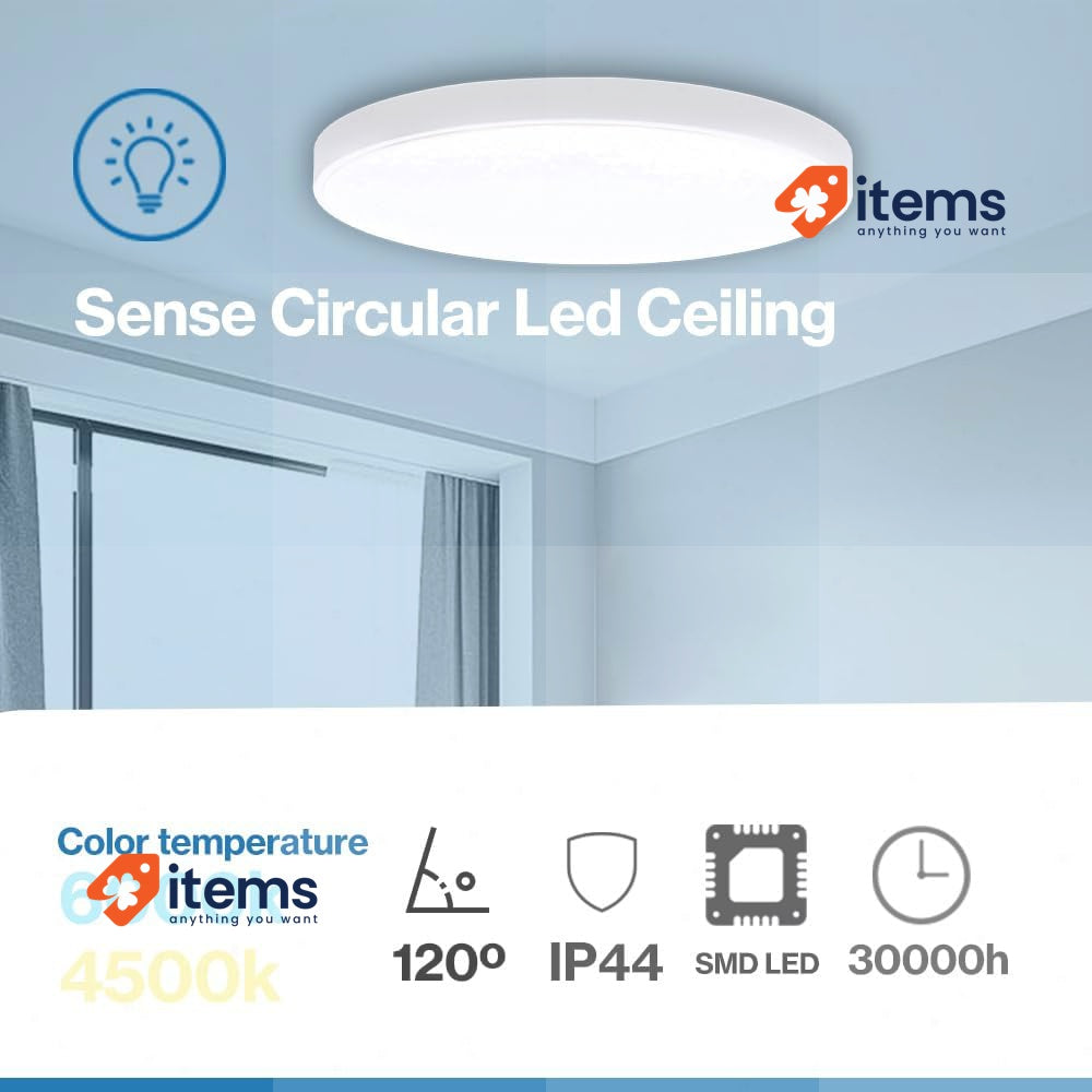 M Ledme - LM8255 30W LED Ceiling Light for Bathroom IP44, 3000 Lumens Neutral