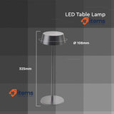 V-TAC Dimmable LED Table Lamp 2W IP54-4400 Black White Wireless Touch Indoor