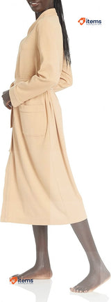 Amazon Essentials Women's Waffle Full - Length Robe Light Camel, Size XX Large