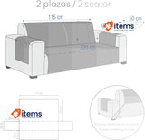 Eysa Valkiria Universal Sofa Cover with Tie 2 Seater, Colour 03, Blue 3