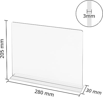 FNG8 Acrylic Shelf Dividers Vertical Closet Organisers Adjustable - 6 Pack