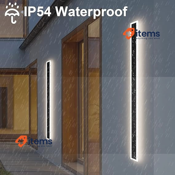 K - Bright Outdoor Wall Light 32W, Long Lighting Waterproof IP54, Black White
