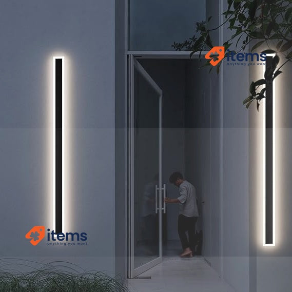 K - Bright Outdoor Wall Light 32W, Long Lighting Waterproof IP54, Black White