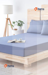 TodocamaFitted Sheet In Extra Soft Brushed Microfibre135 x 190/200 cm Blue Grey
