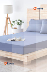 Todocama Fitted sheet microfibre, 160 x 190/200 cm, Greyish Blue Todocama