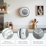 Mebus Model: 16210 Quartz Wall Clock/Small Clock for Small Spaces/Silver Frame