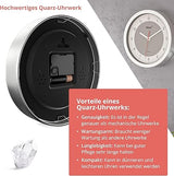 Mebus Model: 16210 Quartz Wall Clock/Small Clock for Small Spaces/Silver Frame