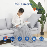 HOMFINE Cooling Blanket - Lightweight Summer Blanket, Grey, 220x200cm