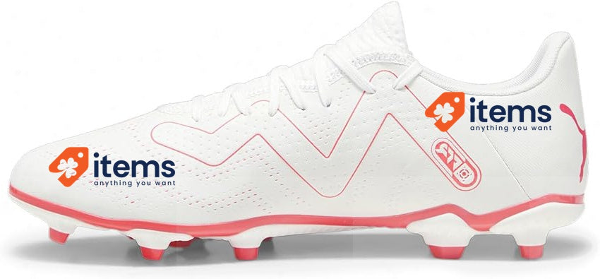 PUMA Men's Future Play Fg/Ag Soccer Shoe Puma White Fire Orchid 9 UK White-FIRE
