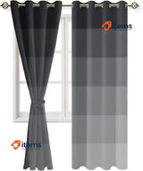 JIUZHEN Opaque Curtains Eyelet Curtains, Black Blackout Curtain, 245 x 132 cm
