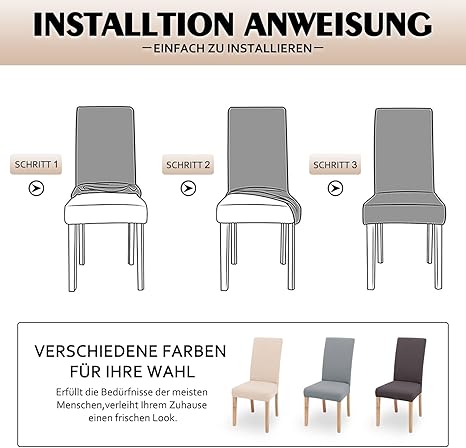 sorliva Dining Chair Cover Set of 4 Beige