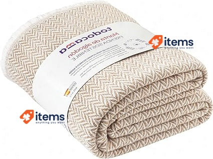 Todocama Extra Soft Cotton Blanket Sofa Quilt, Bed Cover, 230x240cm, Sand Beige