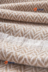 Todocama Extra Soft Cotton Blanket Sofa Quilt, Bed Cover, 230x240cm, Sand Beige