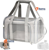 TOFFCAEA Dog Carrier Bag, Breathable Pet Carrier Bag Grey