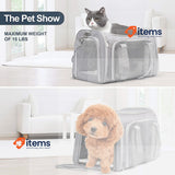 TOFFCAEA Dog Carrier Bag, Breathable Pet Carrier Bag Grey