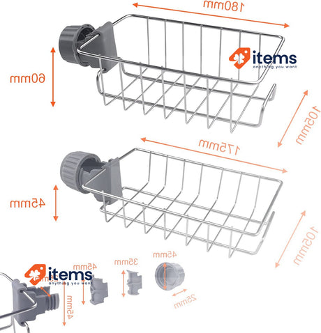 Gvolatee Shower Shelf for Shower Rail, Stainless Steel 304, Shower Basket 30 mm