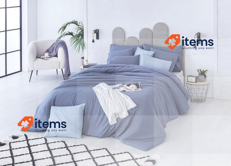 Todocama Microfibre Duvet Cover for Extra Soft Touch Blue Grey 0-220 x 220 cm